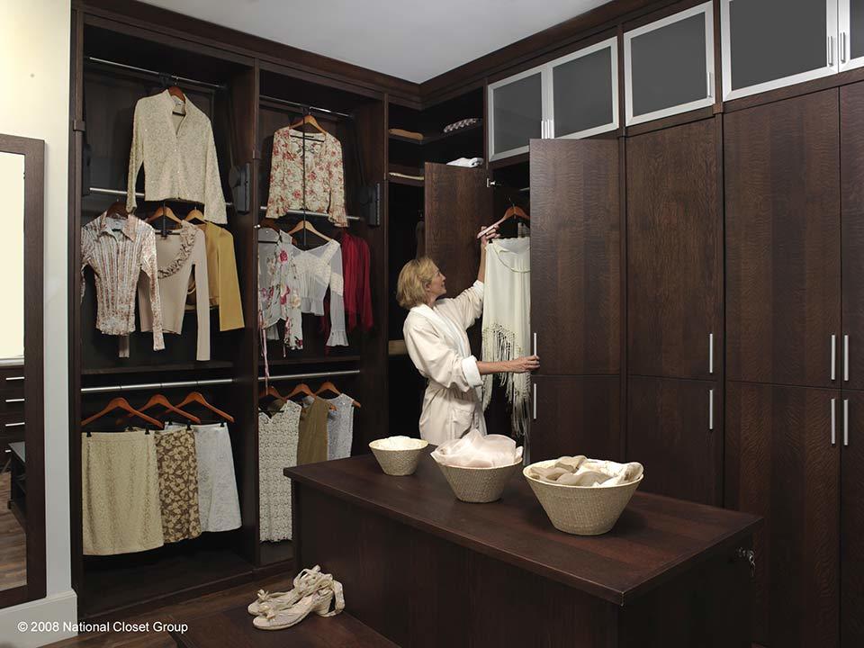 custom walk in closet, counter tops, shelves, wardrobes, shoes